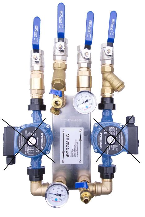 Wymiennik ciepła 40kw oraz armatura 1" PROMAG