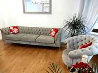 Sofa trzyosobowa + fotel zestaw Chesterfield