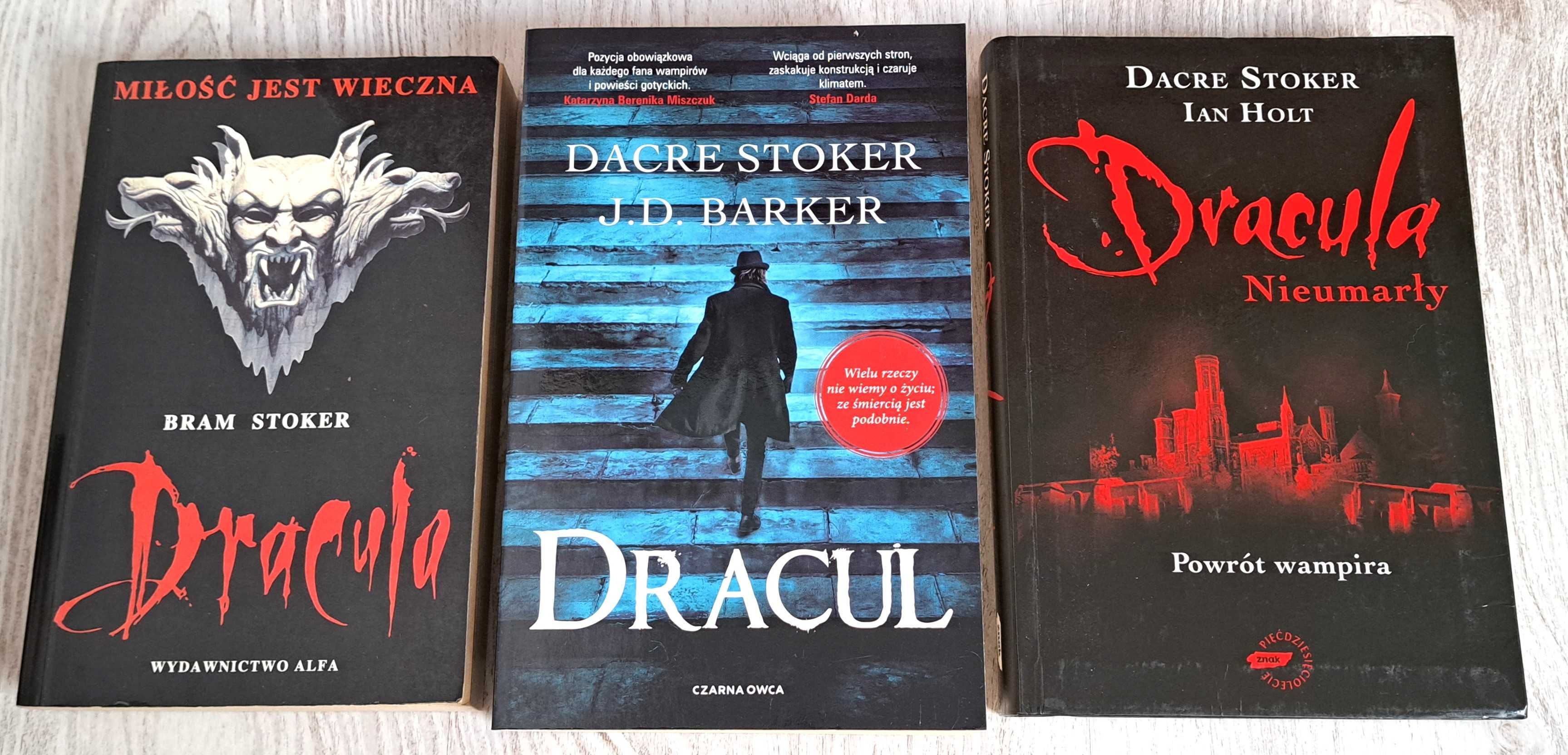 3x Bram Stoker Dracula UNIKAT Dacre Stoker Ian Holt Dracula Nieumarły