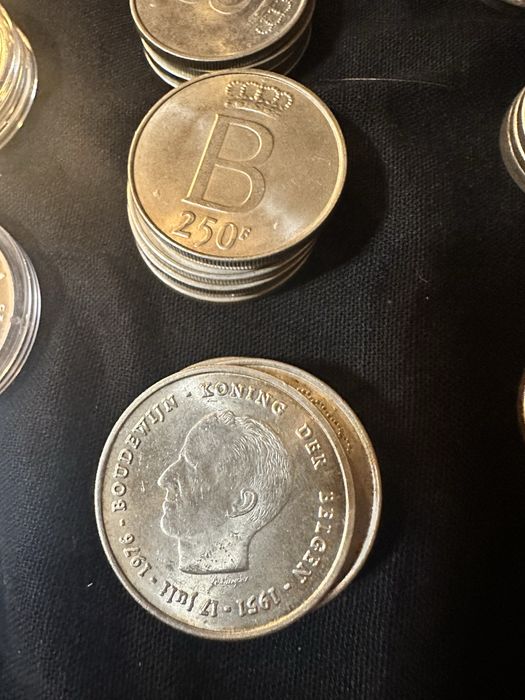 Srebrne Monety 250 Franków Belgijskich (1976) w cenie kruszcu