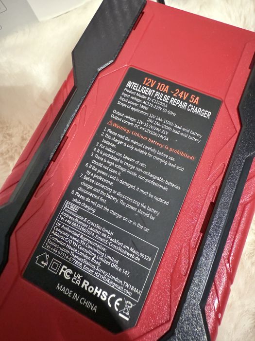 Prostownik ładowarka do akumulatora do auta motoru  12V 10A - 24V 5A