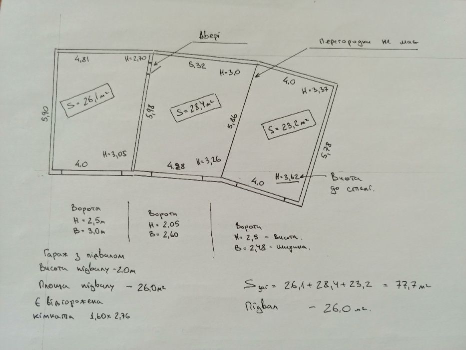 Продам гаражі.Площа-100 М2.  Обєднані 3шт,Курчатова 64,380в Оренда