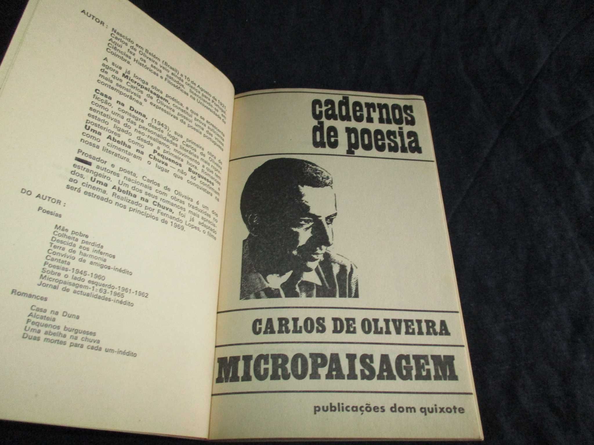 Livro Micropaisagem Carlos de Oliveira Cadernos Poesia 1