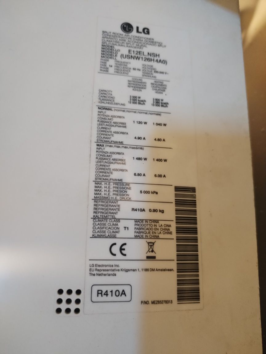 Ar condicionado LG INVERTER V completo com comando 12000 BTU
