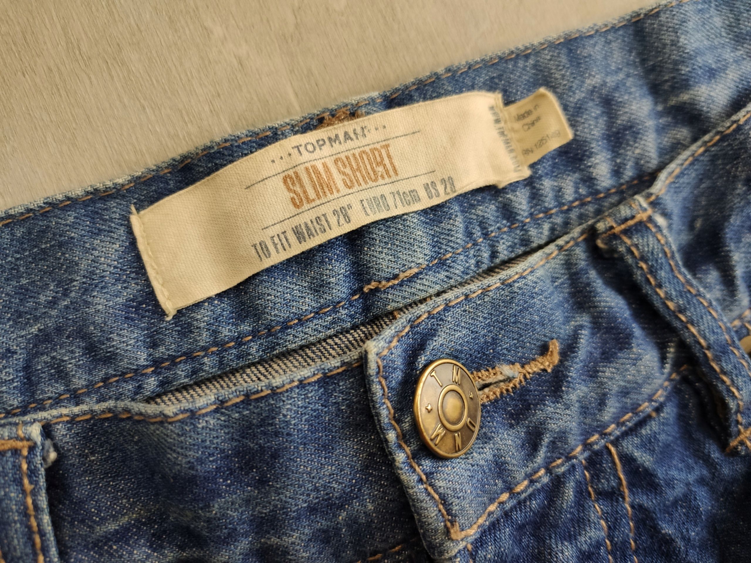 Topman jeansowe spodenki modne męskie rozm 28