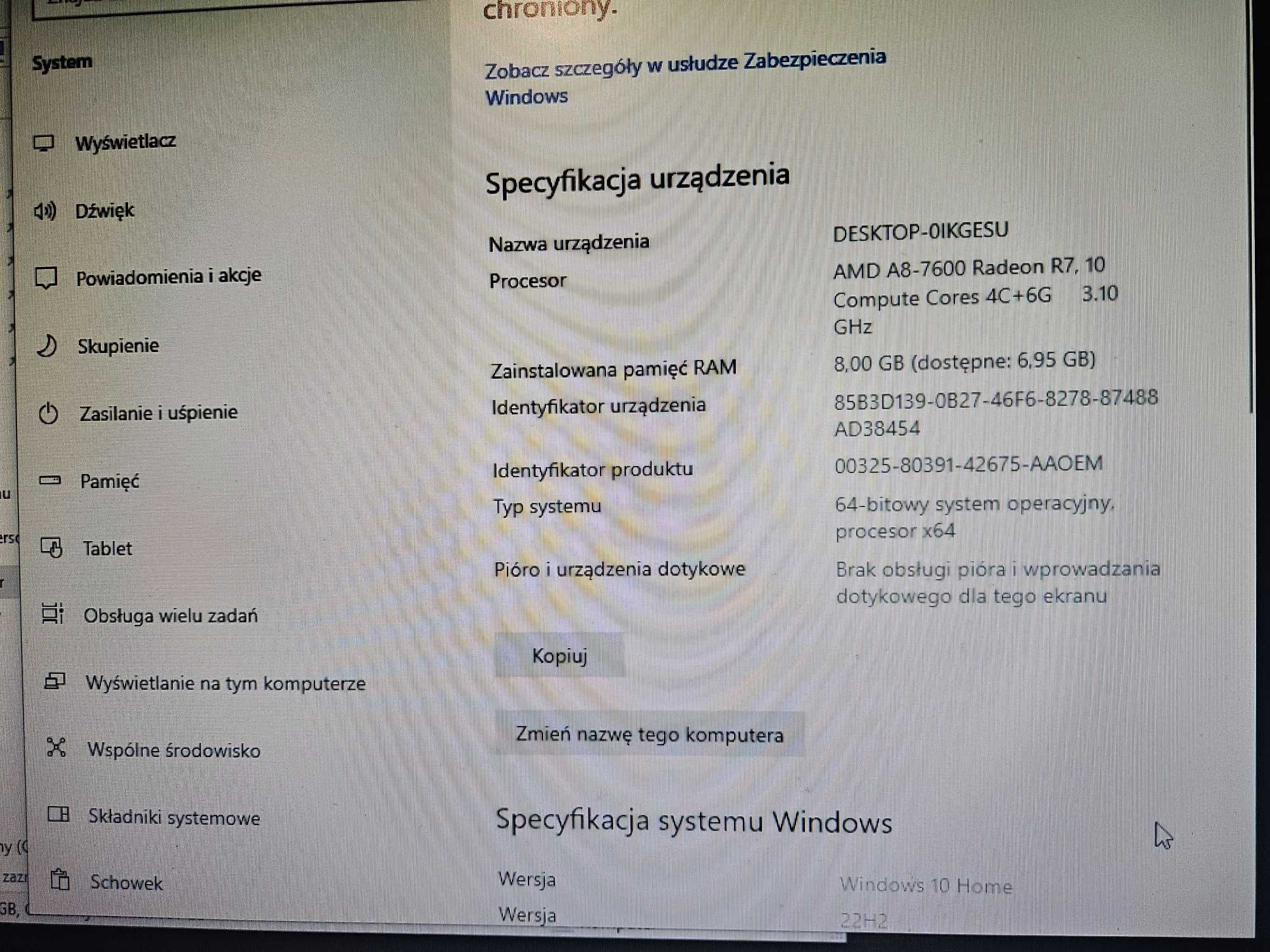 Komputer stacjonarny Lenovo Monitor