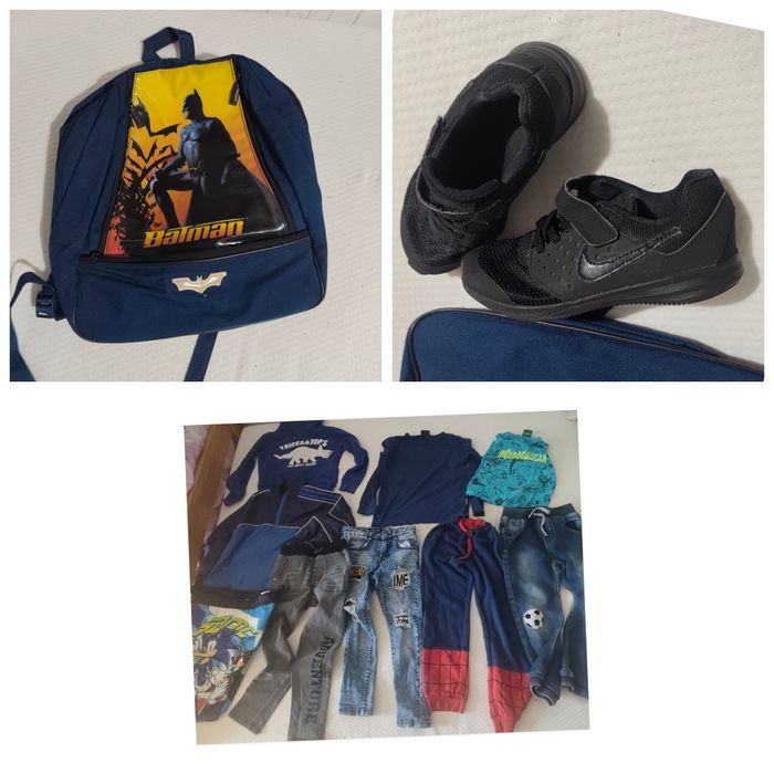 Zestaw ,paka 122 ubrania ,plecak ,buty Nike 30