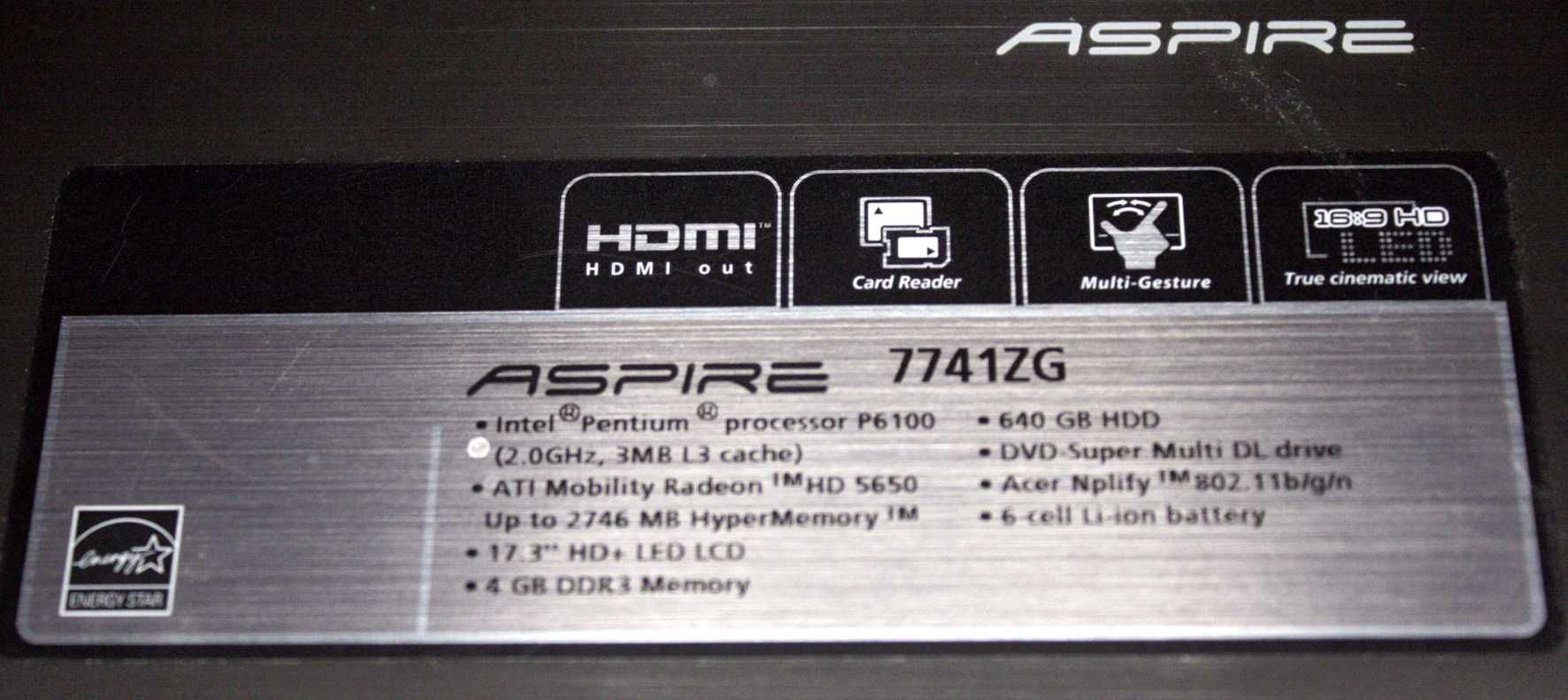 Ноутбук Acer Aspire 7741-ZG, 17,3"
