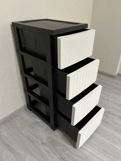 Комод пластиковий Ротанг 4 яруси 86.5х44.5х34.5 см R-Plastic
