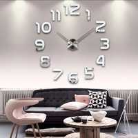 Настінний 3D годинник 120 см сірі ZH002
