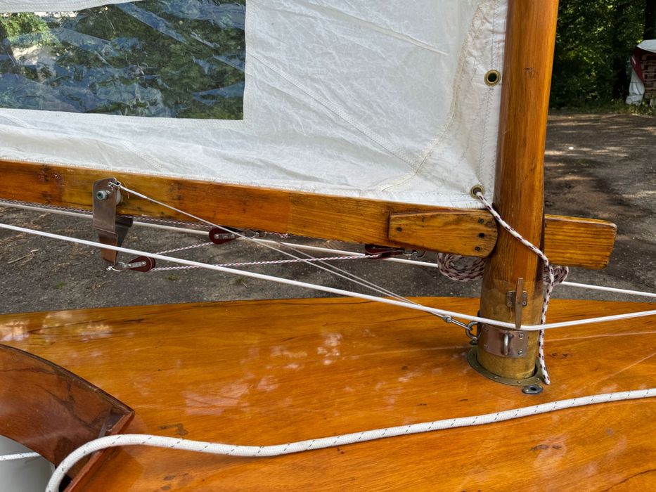 Żaglówka jacht legendarna klasa regatowa Finn 1976 mahoniowy Chojnice