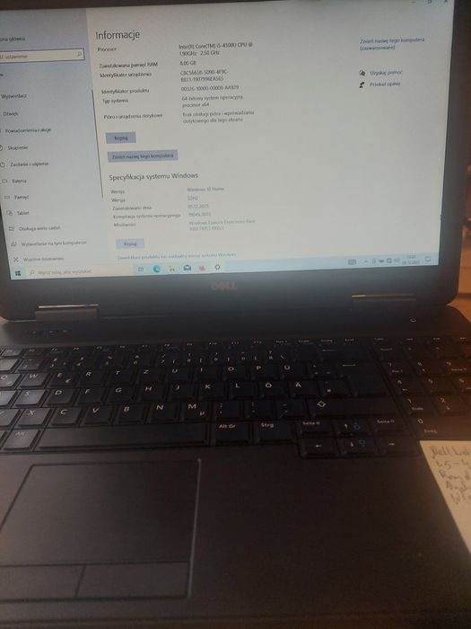 Dell Latitude E5540  ekran 15,6" cpu i5-4300U 4x1,9GHz SPRAWNY