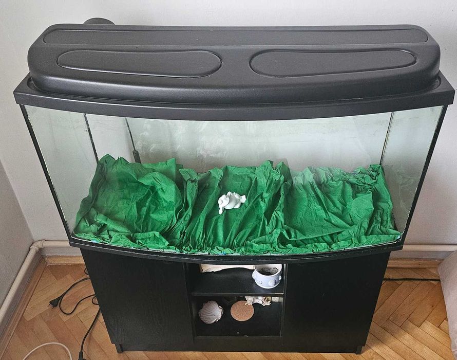 Akwarium panoramiczne 170L + szafka i pokrywa