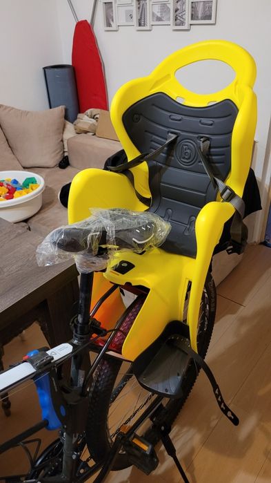 BELLELLI Fotelik rowerowy Mr Fox Reclining B-fix żółty - widoczny