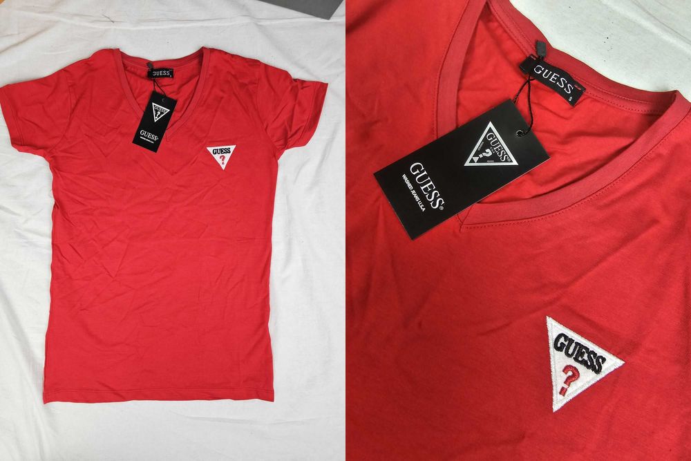 Koszulka damska Karl Lagerfeld w serek Guess shirt polo nowość