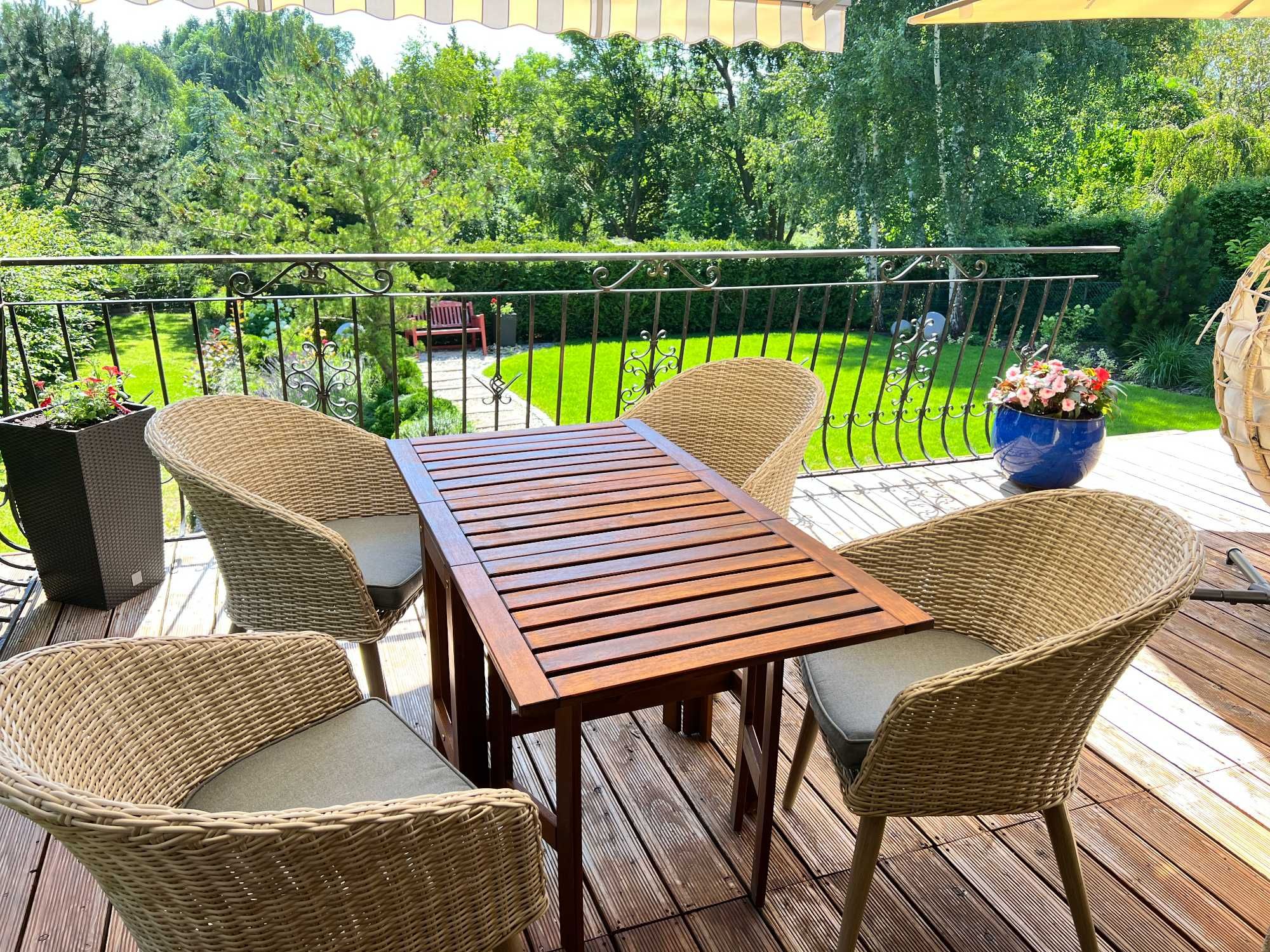 Stół na taras, balkon - IKEA APPLARO składany drewniany 130x70