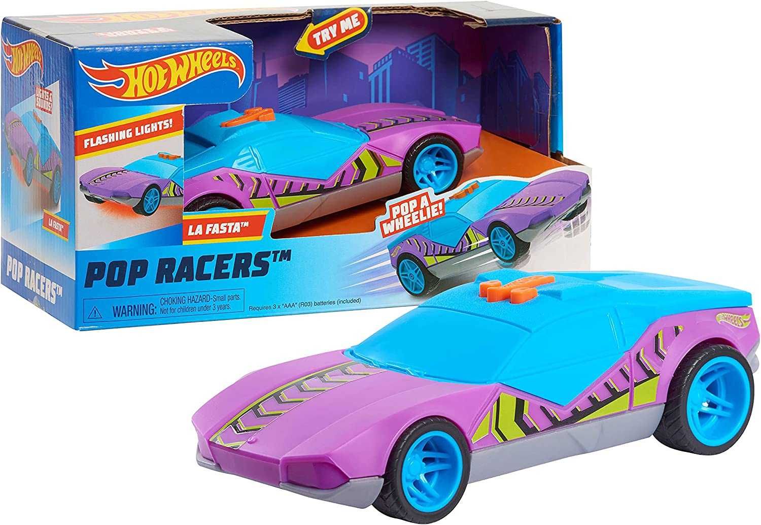 Машинка Hot Wheels Pop Racers La Fasta зі світлом і звуком, оригінал