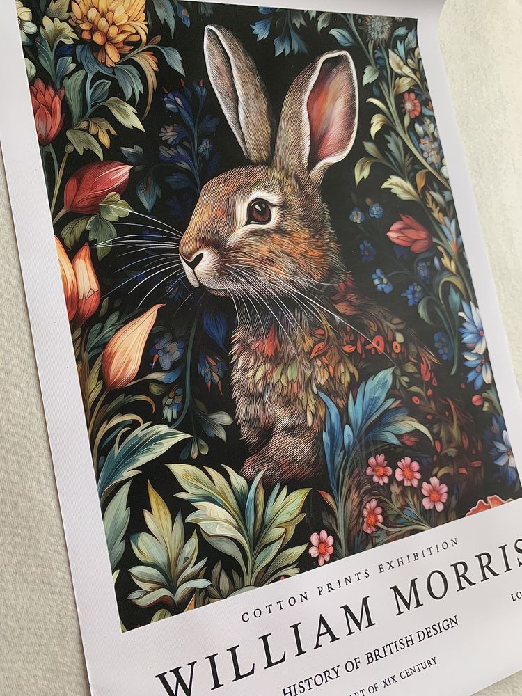 Gobelin na płótnie/Obrazek/William Morris/Hare Colorful