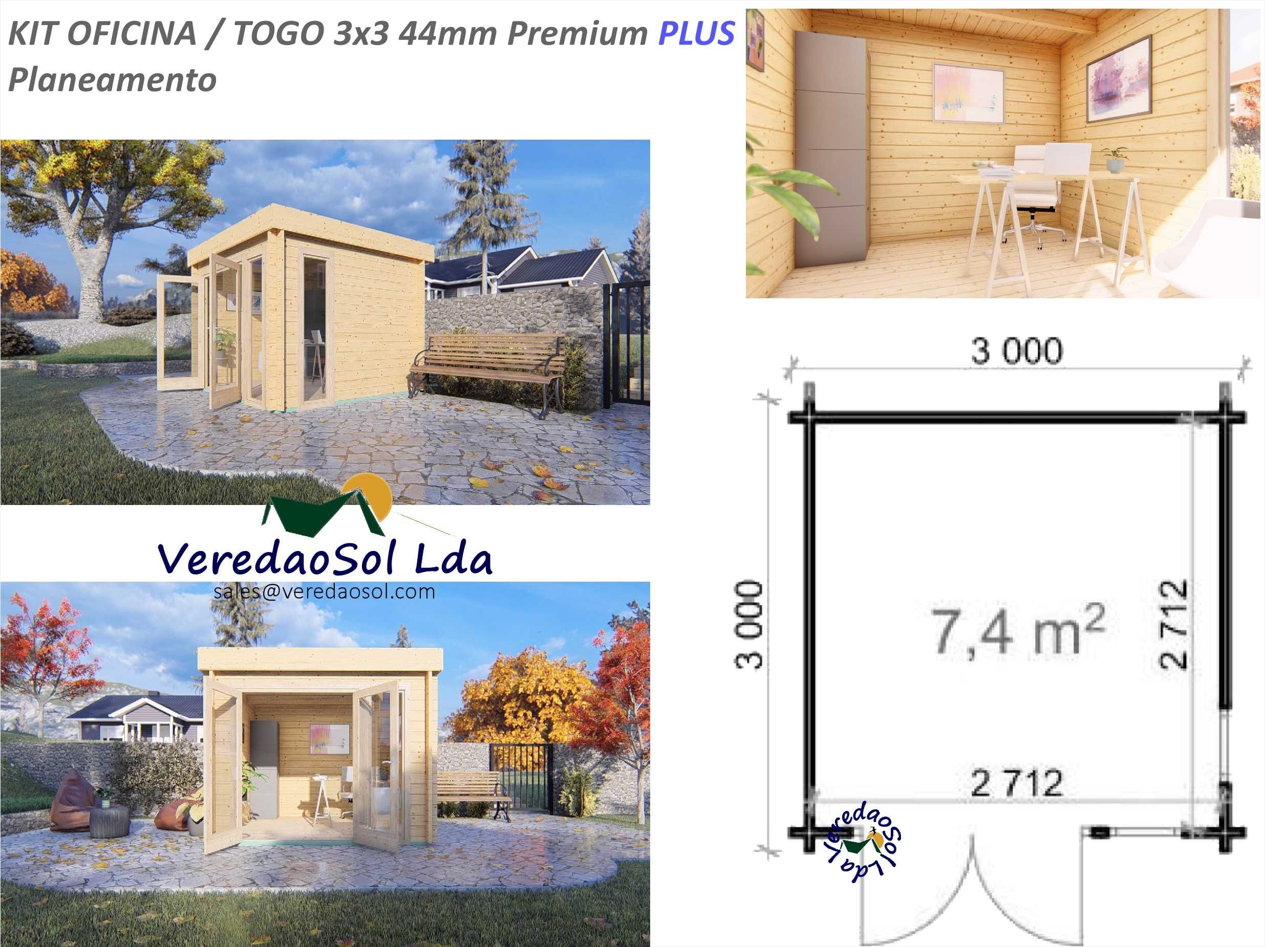 KIT casa madeira "Oficina" 44 área coberta 9.9m²