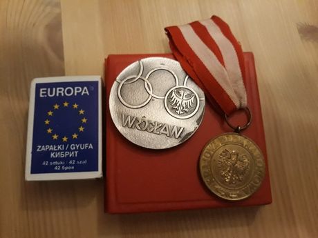 2 medale ,za zasługi dla kultury fizycznej 1945r 1980r Wrocław i inny