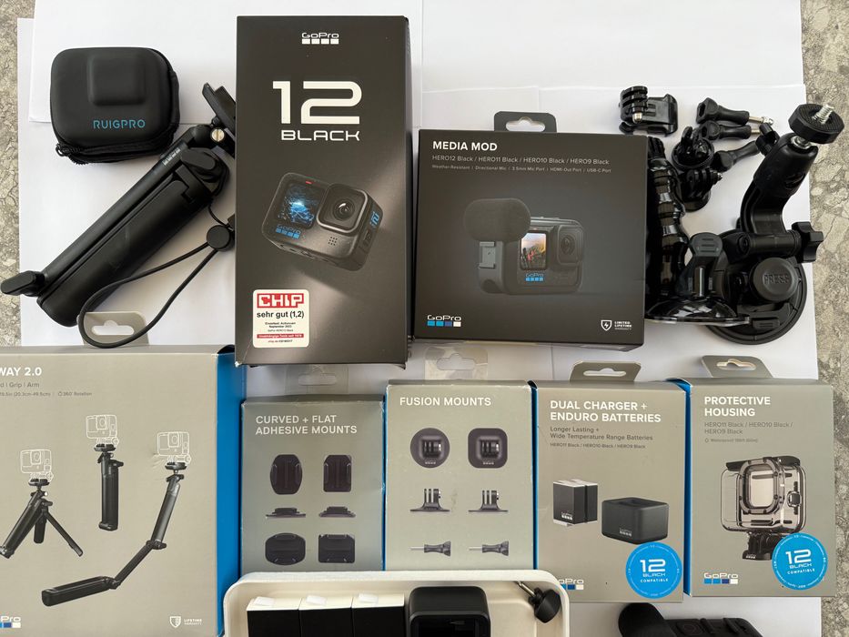 GoPro Hero 12 Black MediaMod Zestaw Media Mod 3x Enduro Mounts Grab