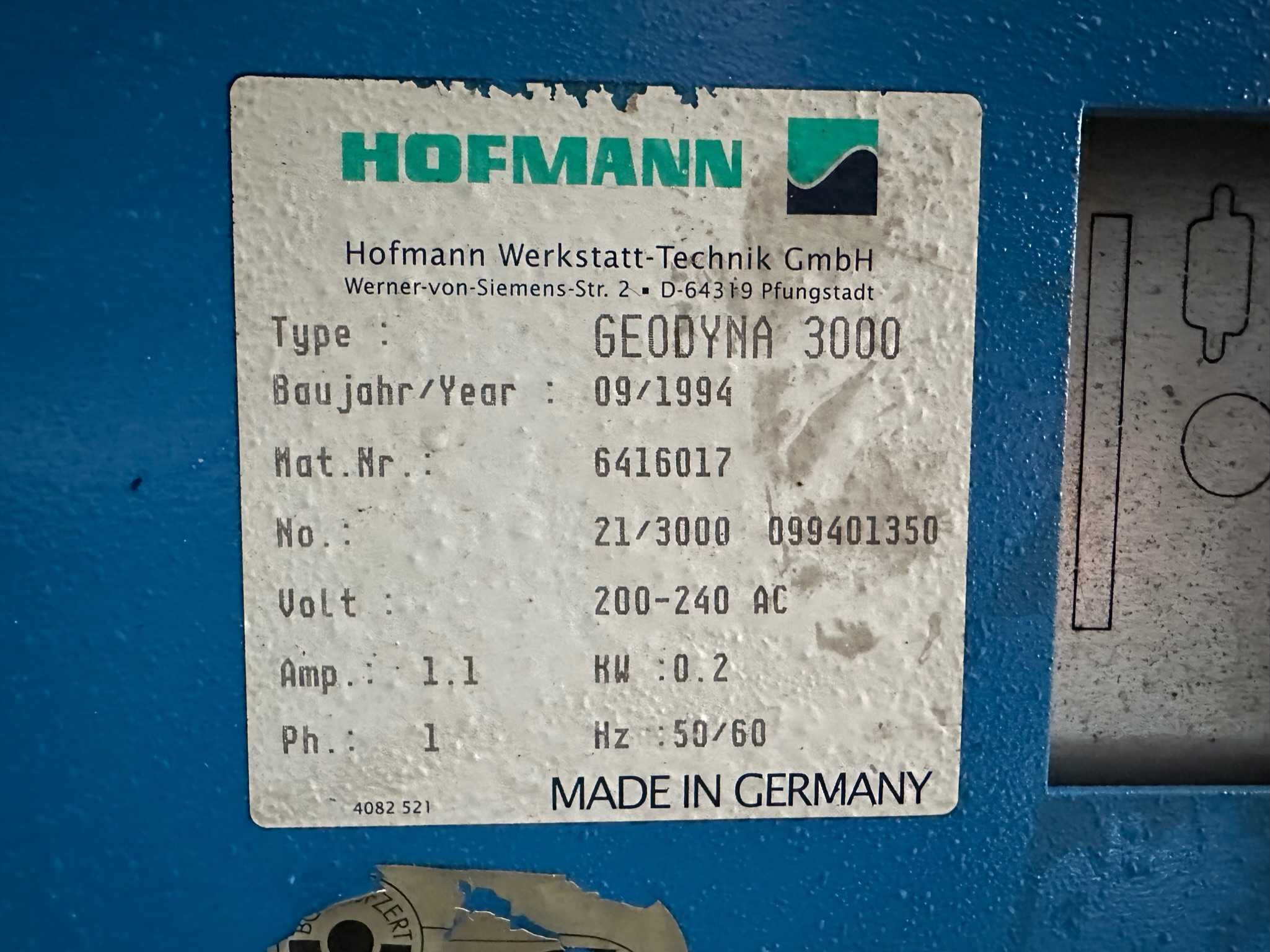 WYWAŻARKA DO KÓŁ Hofmann Geodyna 3000, 200-240AC 50-60Hz, 1.1AMP 0.2KW