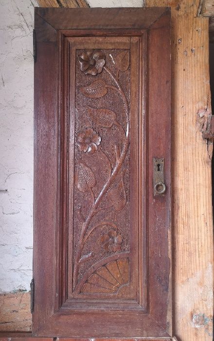 Antyczne Drzwi od Kredensu Rzeźbione Stare Antyk