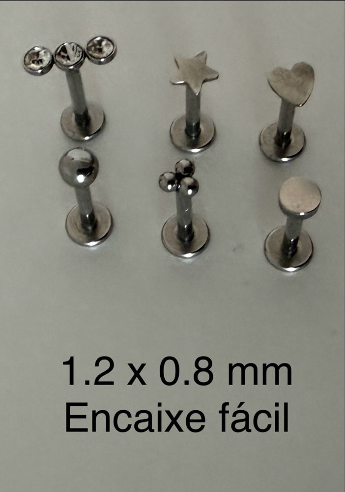Lote Piercings (vários tamanhos, modelos e cores)