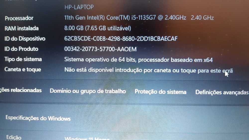Portátil HP i5 8GB SSD 256GB
