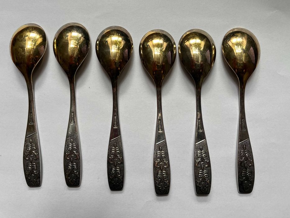 Łyżeczki platerowane do herbaty kawy deserów Komplet 6 szt. MNC ZSRR