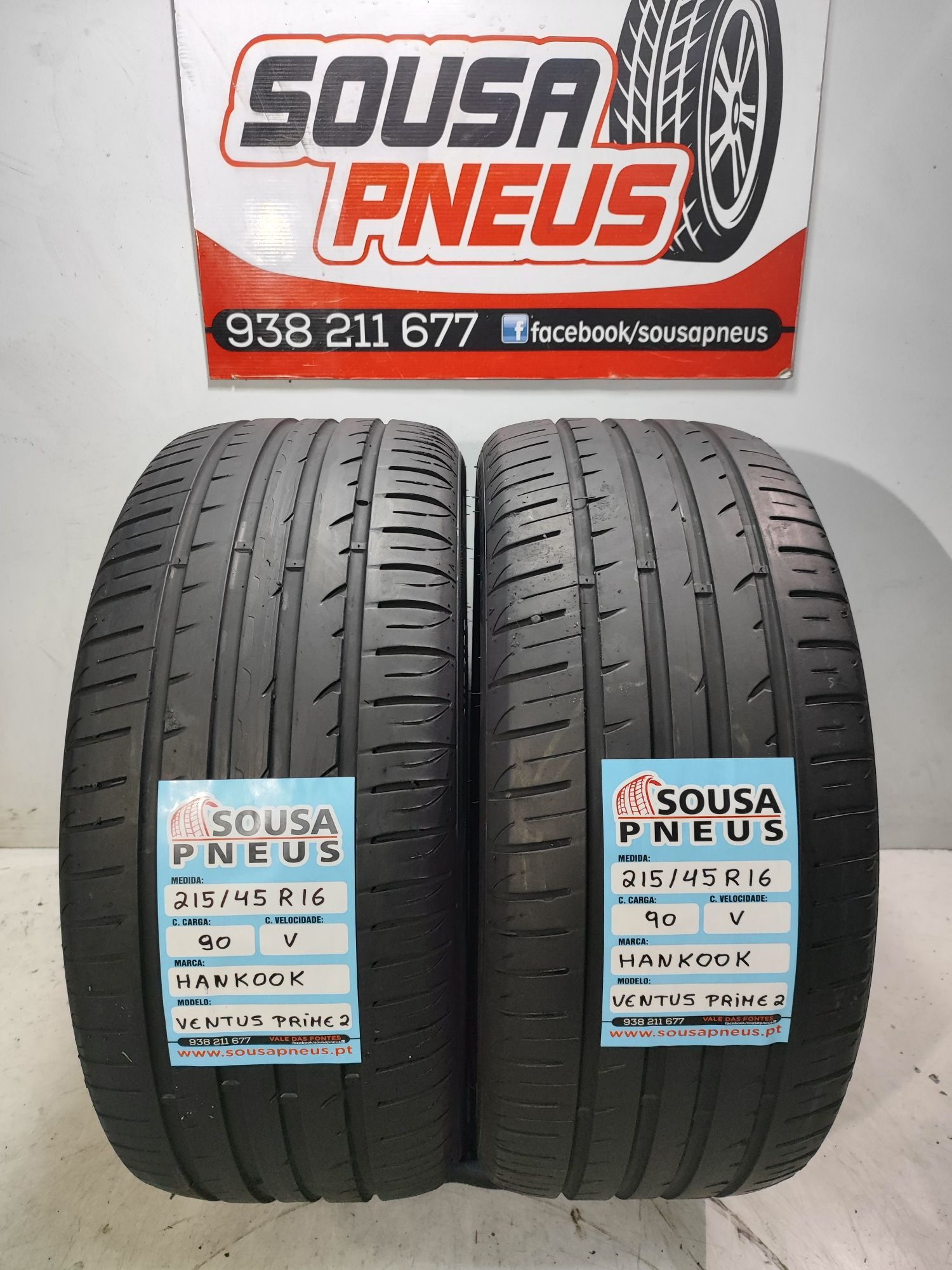 2 pneus semi novos Hankook 215/45R15 Oferta dos portes