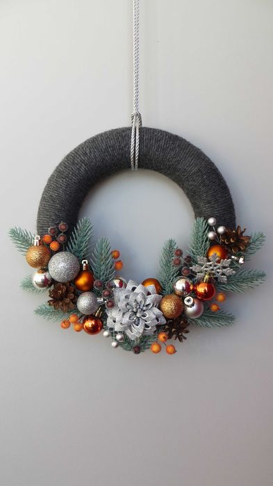 Різдвяний вінок/віночок. Новорічний декор. Голуба ялинка.