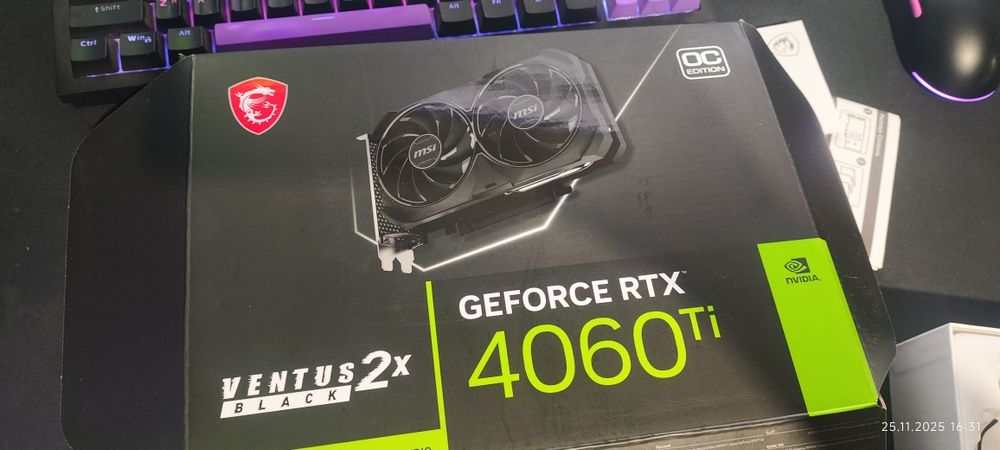 Відеокарта MSI PCI-Ex GeForce RTX 4060 Ti Ventus 2X Black 8G