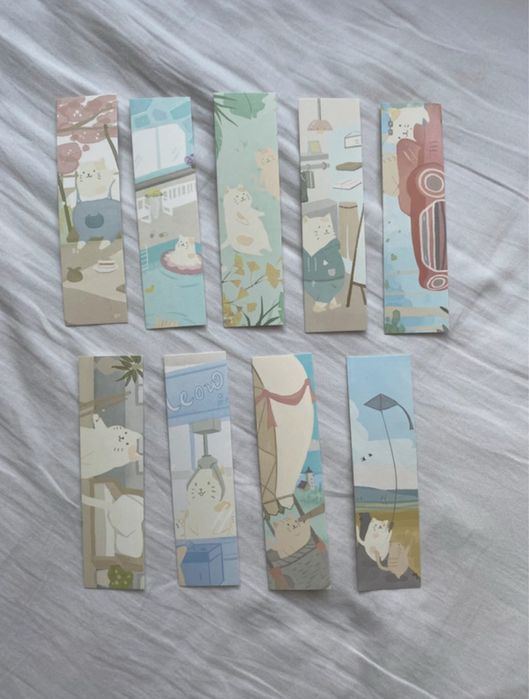 Zestaw zakładek do książek i podręczników pastelowe kotki szkoła book