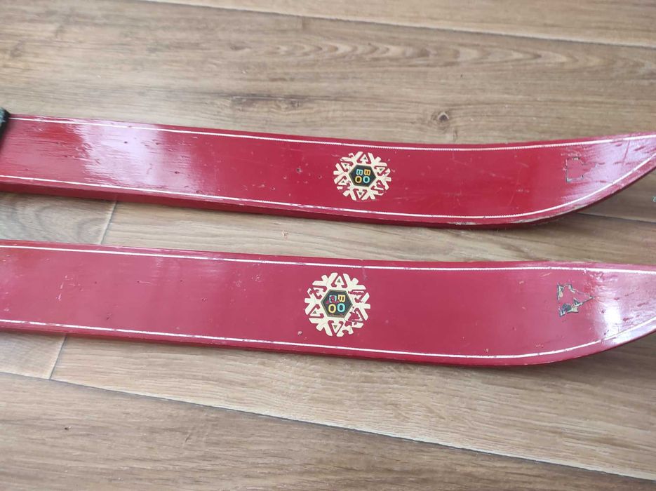 Stare drewniane unikatowe narty dziecięce Bobo 100 cm Narty vintage