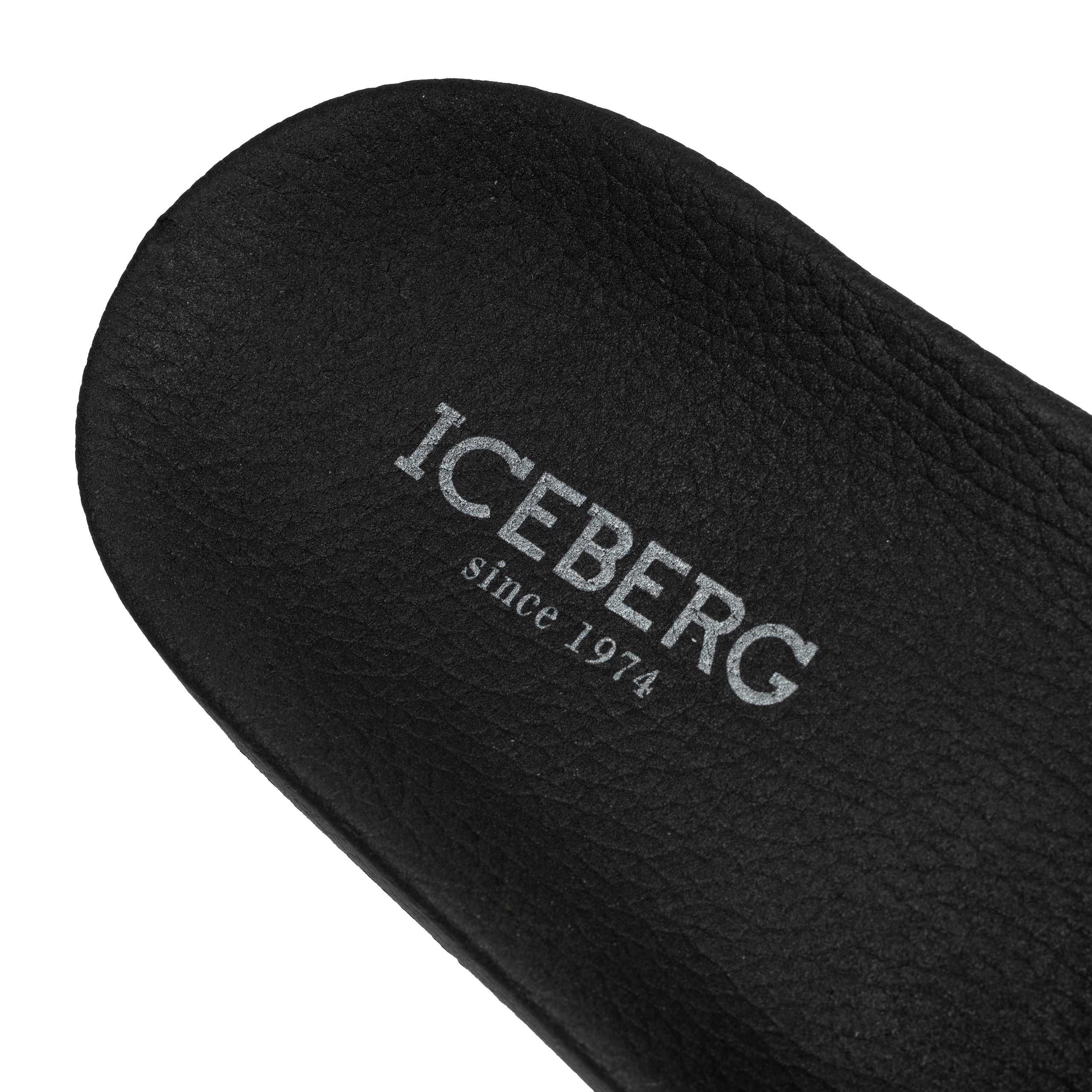 ICEBERG markowe włoskie klapki NOIR BLACK