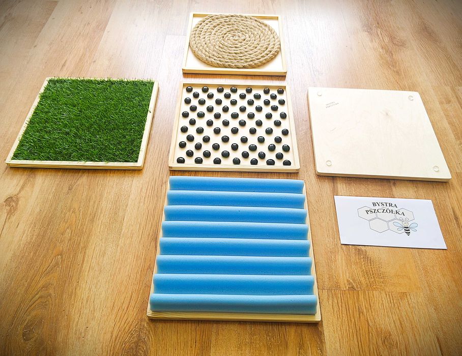 Ścieżka sensoryczna, SI, panele typu Montessori, MEGA duże, 5 szt