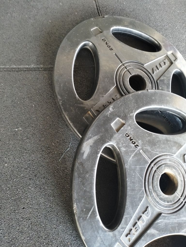 Discos 20kg borracha para barra olímpica