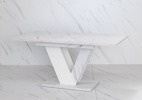 DUBAI nowoczesny stół rozkładany do salonu jadalni 120x80 biały marmur