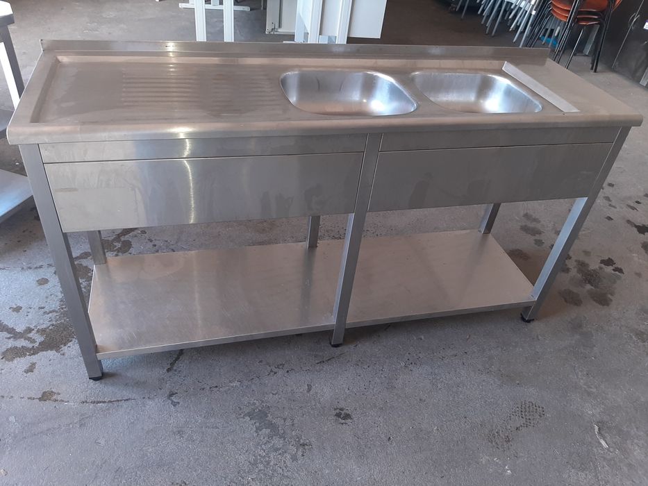 Bancada lava louças 2 cubas  em inox
