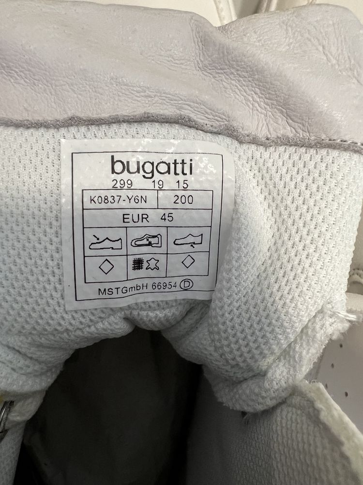 Nowe sneakersy trampki wysokie męskie Bugatti białe 45 outlet