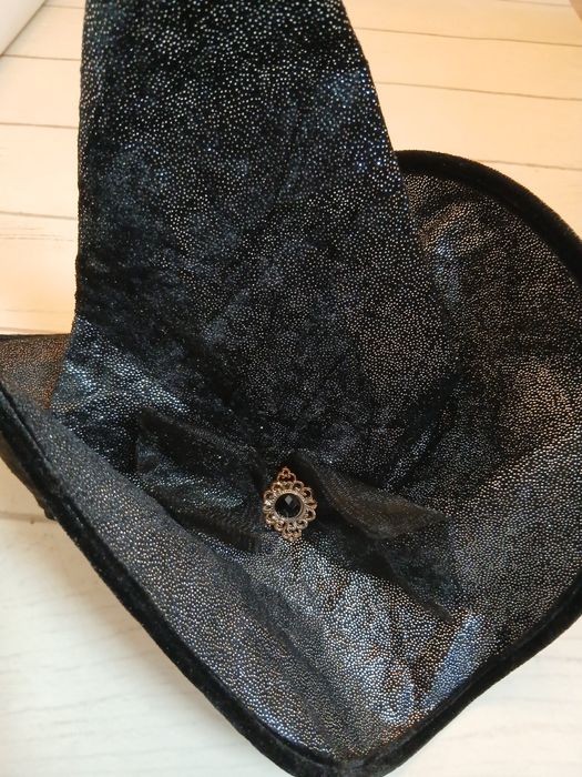 Kapelusz czarownicy z kokardą kostium czapka błyszcząca r. uni