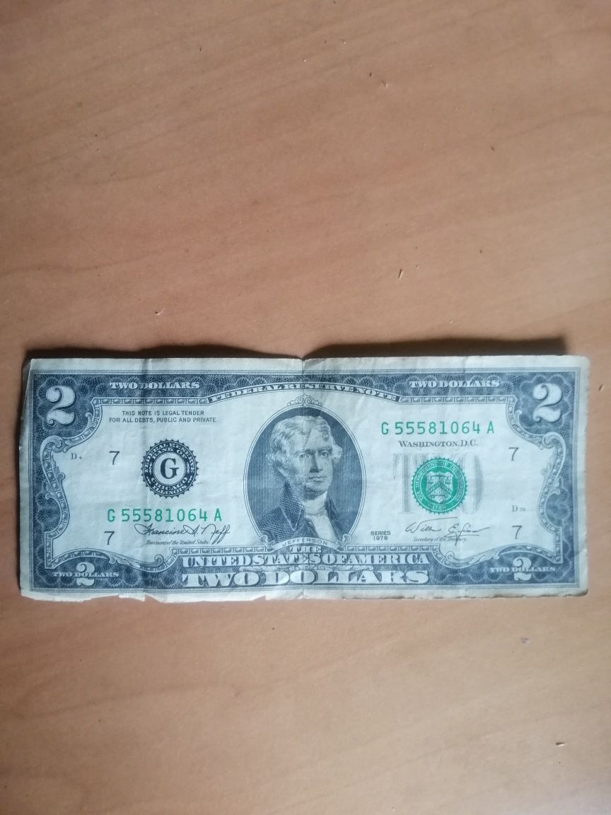 Продам купюру 2 доллара США 1976 г.