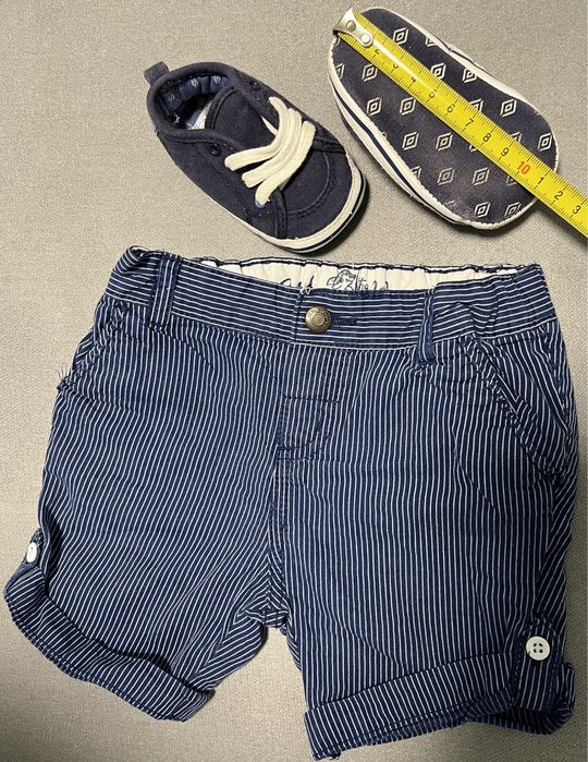 Zestaw body,spodenki Baby Club i tenisówki F&F r.74