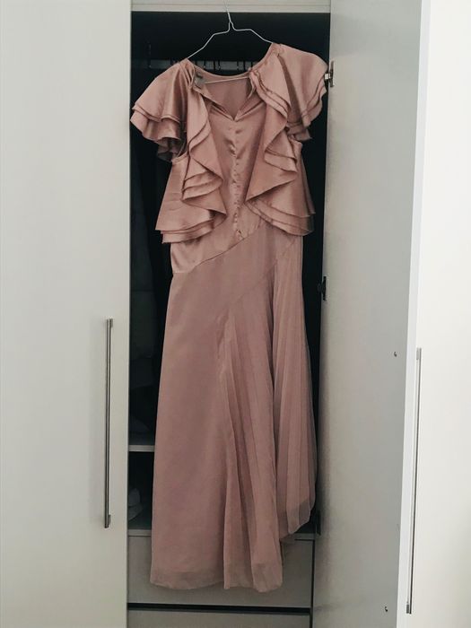 Vestido de cerimónia rosa de tulle,36