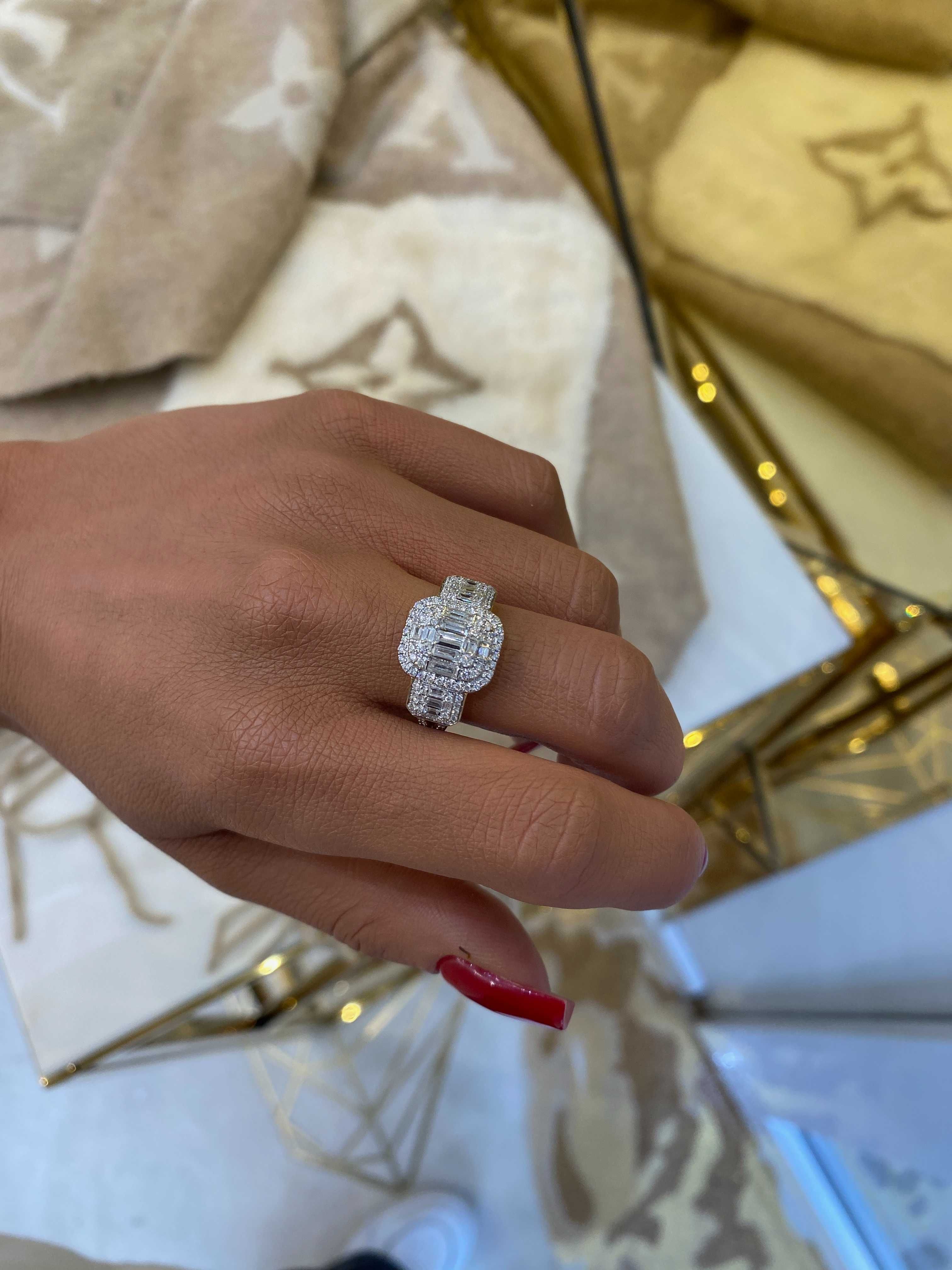 Pierścionek z diamentami naturalnymi 1.40 ct Infinity bagiety