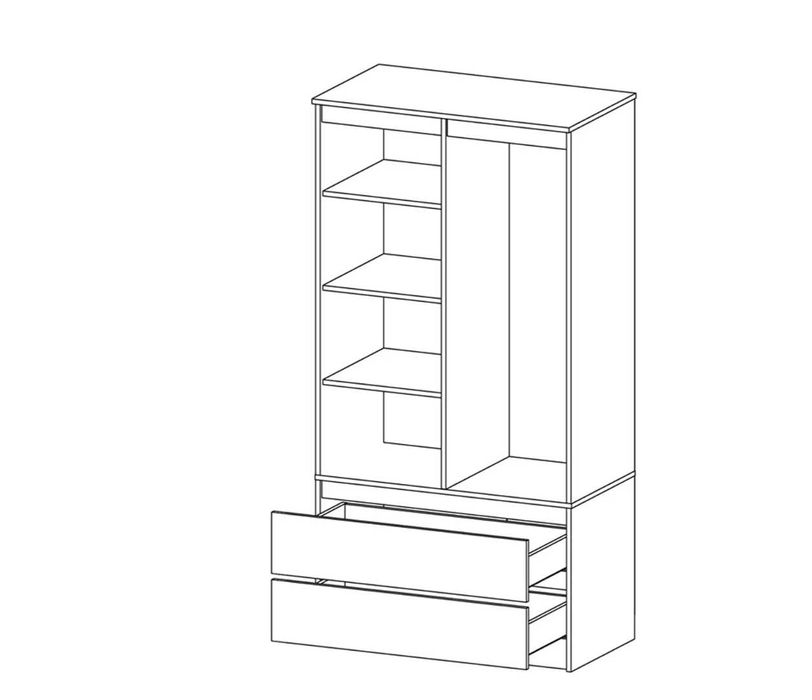Зі складу шафа з шухлядами біла дуб крафт золотий