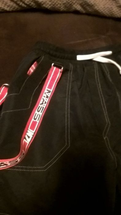 Ortalionowe zimowe spodnie narciarskie, chłopięce czarne rozm. 146 cm