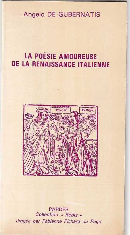 La poésie amoureuse de la renaissance italienne-A. Gubernatis