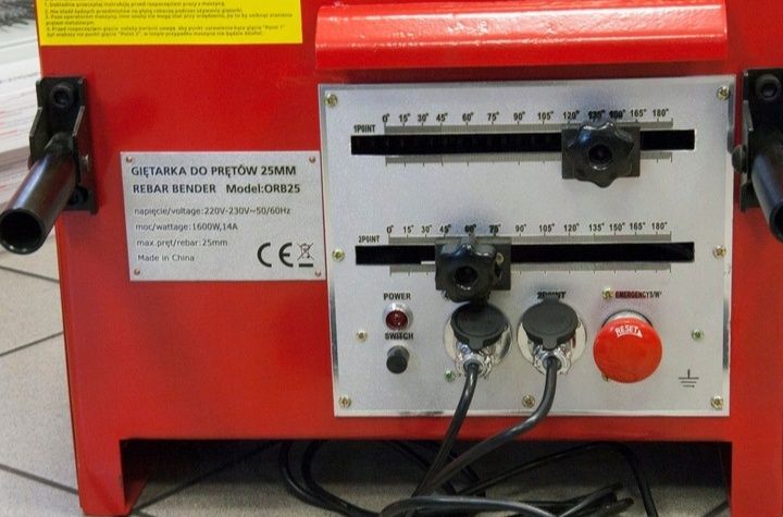 ORB25 Giętarka 230V do strzemion i prętów zbrojeniowych (od 4